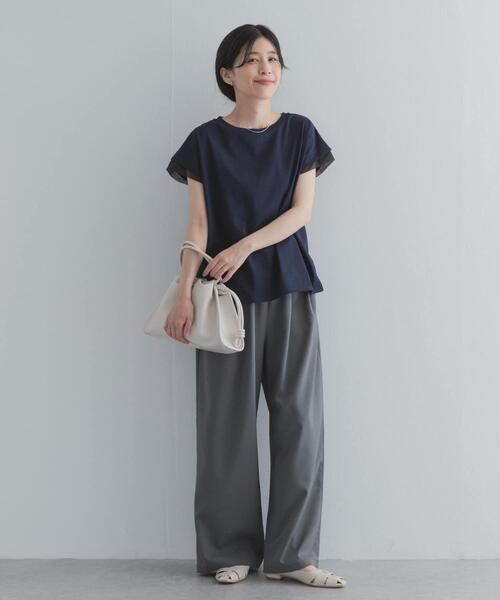 URBAN RESEARCH DOORS(アーバンリサーチドアーズ)の「シルケットコットンシアードッキングプルオーバー(Tシャツ/カットソー・レディース・ラベンダー/ネイビー/オフホワイト・FREE)」の20枚目の写真