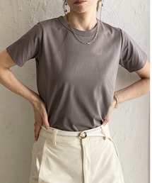 接触冷感 クールタッチ 無地 コンパクト クルーネック 半袖Tシャツ