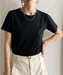 接触冷感 クールタッチ 無地 コンパクト クルーネック 半袖Tシャツ