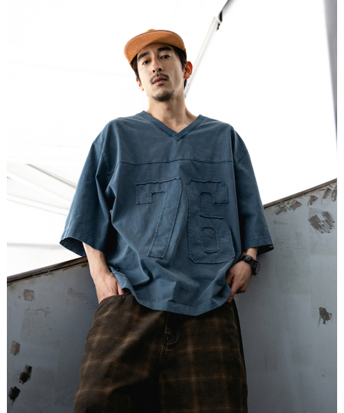 ANGLAN（アングラン）の「Pigment Rugby Tee - Washed Blue（Tシャツ/カットソー・メンズ・その他・1/2）」の2枚目の写真