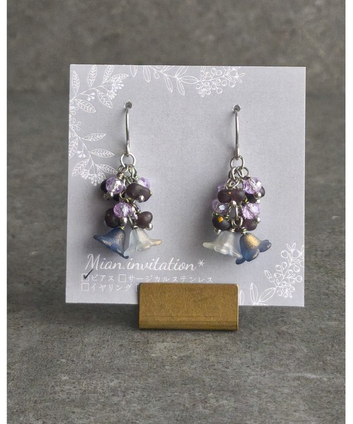 tone(トーン)の「【Mian.invitation】儚い色を映した花モチーフピアス|儚彩(MA)(ピアス(両耳用)・レディース・シルバー・FREE)」の1枚目の写真