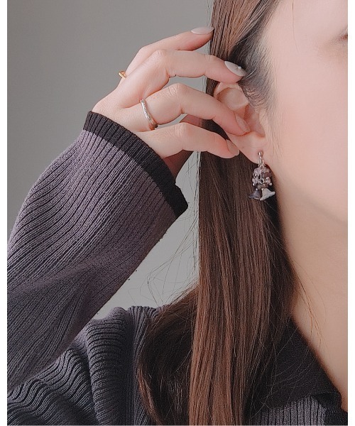 tone(トーン)の「【Mian.invitation】儚い色を映した花モチーフピアス|儚彩(MA)(ピアス(両耳用)・レディース・シルバー・FREE)」の14枚目の写真