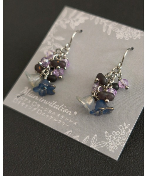 tone(トーン)の「【Mian.invitation】儚い色を映した花モチーフピアス|儚彩(MA)(ピアス(両耳用)・レディース・シルバー・FREE)」の6枚目の写真