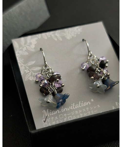 tone(トーン)の「【Mian.invitation】儚い色を映した花モチーフピアス|儚彩(MA)(ピアス(両耳用)・レディース・シルバー・FREE)」の5枚目の写真
