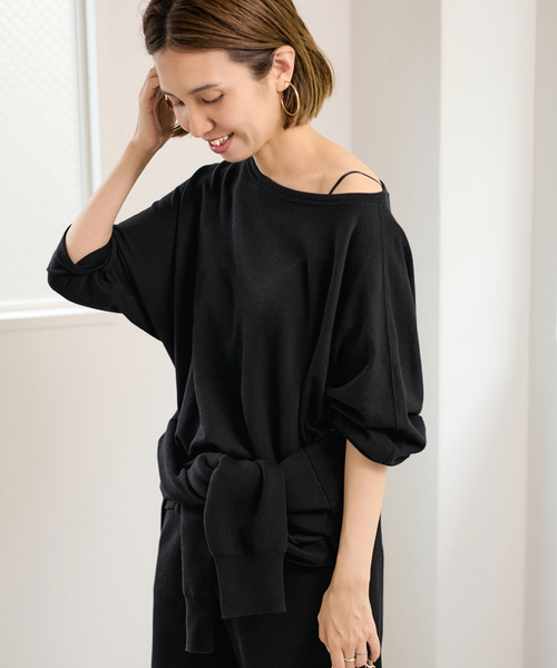 FRAMeWORK(フレームワーク)の「シアー裏毛ドレーププルオーバー(Tシャツ/カットソー・レディース・ブルー/ホワイト/ブラック・FREE)」の14枚目の写真