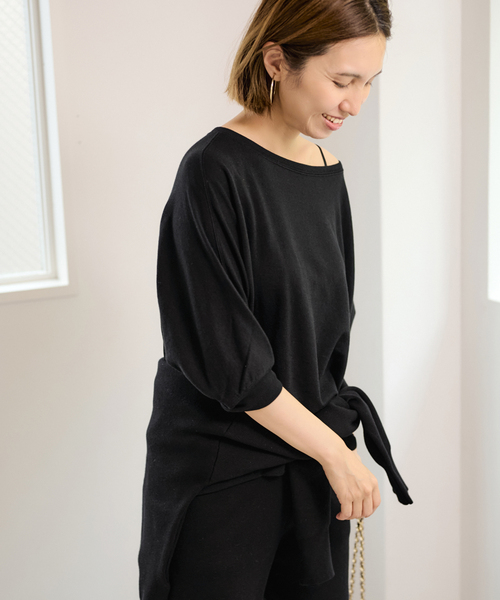 FRAMeWORK(フレームワーク)の「シアー裏毛ドレーププルオーバー(Tシャツ/カットソー・レディース・ブルー/ホワイト/ブラック・FREE)」の15枚目の写真