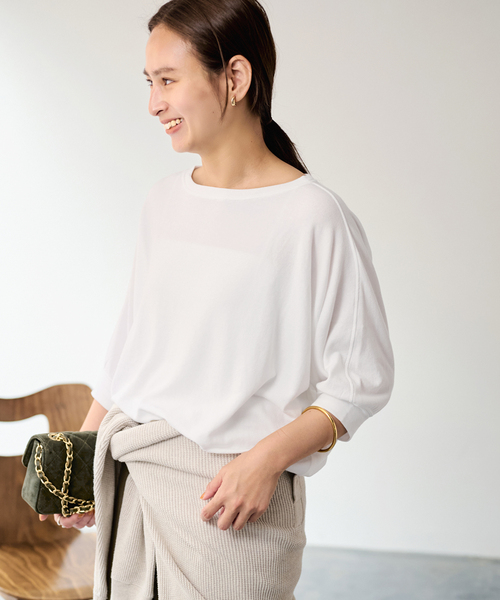 FRAMeWORK(フレームワーク)の「シアー裏毛ドレーププルオーバー(Tシャツ/カットソー・レディース・ブルー/ホワイト/ブラック・FREE)」の21枚目の写真
