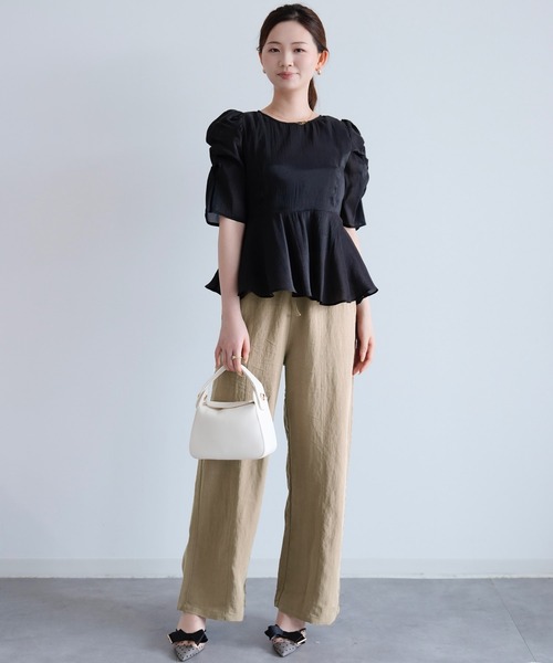 DRESS PLUS(ドレスプラス)の「テンセル混ワイドパンツ(その他パンツ・レディース・ブラック/アイボリー/ベージュ・L/M)」の12枚目の写真