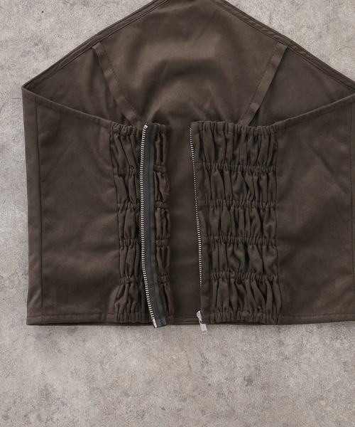 Knuth Marf(クヌースマーフ)の「Knuth Marf / クヌースマーフ suede bustier top(その他トップス・レディース・ブラウン/キャメル・FREE)」の4枚目の写真