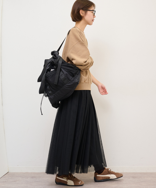 JOURNAL STANDARD relume（ジャーナルスタンダード　レリューム）の「《WEB限定追加》ウォッシャブルチュールイージースカート（スカート・レディース・ブラック/チャコールグレー・FREE）」の13枚目の写真