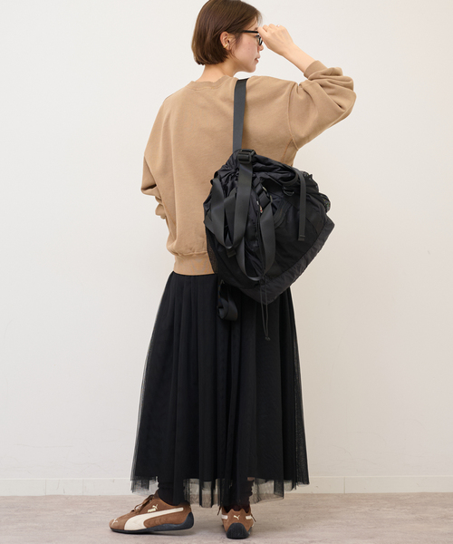 JOURNAL STANDARD relume（ジャーナルスタンダード　レリューム）の「《WEB限定追加》ウォッシャブルチュールイージースカート（スカート・レディース・ブラック/チャコールグレー・FREE）」の14枚目の写真