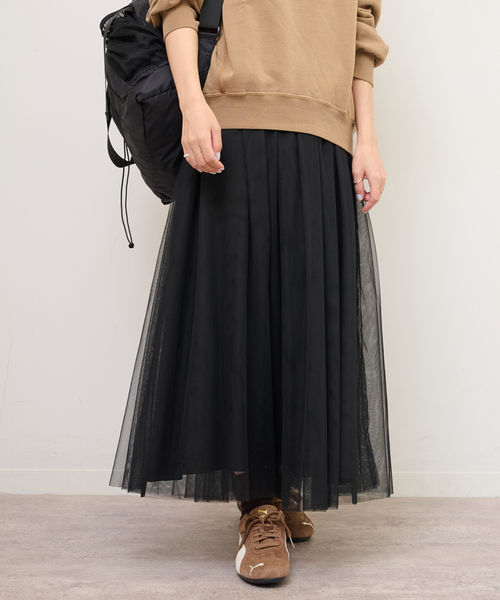 JOURNAL STANDARD relume（ジャーナルスタンダード　レリューム）の「《WEB限定追加》ウォッシャブルチュールイージースカート（スカート・レディース・ブラック/チャコールグレー・FREE）」の16枚目の写真
