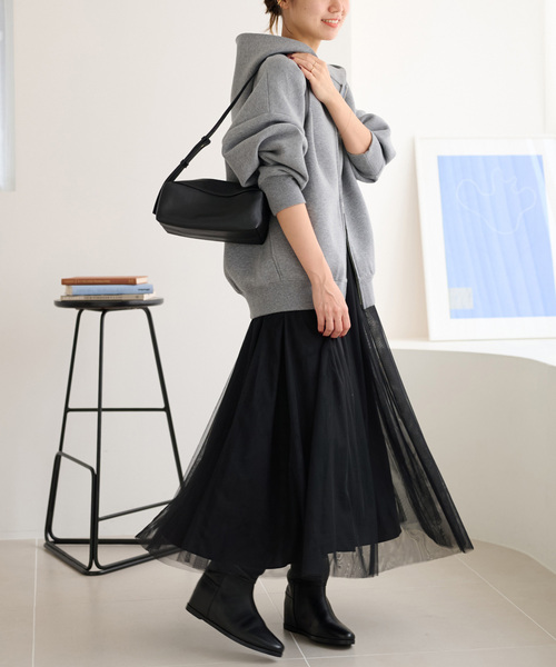 JOURNAL STANDARD relume（ジャーナルスタンダード　レリューム）の「《WEB限定追加》ウォッシャブルチュールイージースカート（スカート・レディース・ブラック/チャコールグレー・FREE）」の20枚目の写真