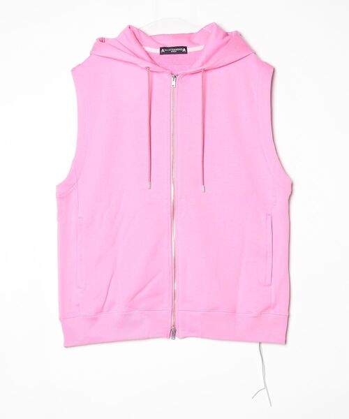 mastermind JAPAN(マスターマインド)の「FOILED SLEEVELESS HOODIE(パーカー・メンズ・ピンク/レッド/ブラック・XL)」の1枚目の写真