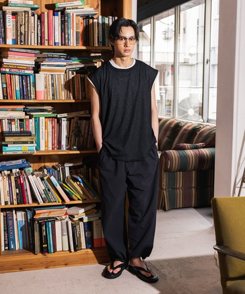 niko and...（ニコアンド）の「シアーレイヤードノースリーブ（その他トップス・メンズ・ブラック/アイボリー・MEDIUM/LARGE）」の10枚目の写真