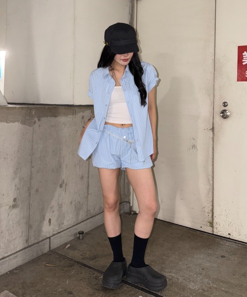 sedacle(セダクル)の「ラインストーンシャツマイクロパンツ(その他パンツ・メンズ・ライトブルー/ピンク・MEDIUM/SMALL)」の4枚目の写真