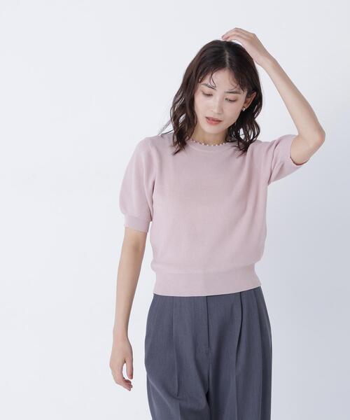 NATURAL BEAUTY BASIC(ナチュラルビューティーベーシック)の「パールネックプルオーバー(ニット/セーター・レディース・ネイビー/ピンク/ベージュ・フリ-)」の22枚目の写真