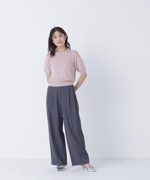 NATURAL BEAUTY BASIC(ナチュラルビューティーベーシック)の「パールネックプルオーバー(ニット/セーター・レディース・ネイビー/ピンク/ベージュ・フリ-)」の21枚目の写真