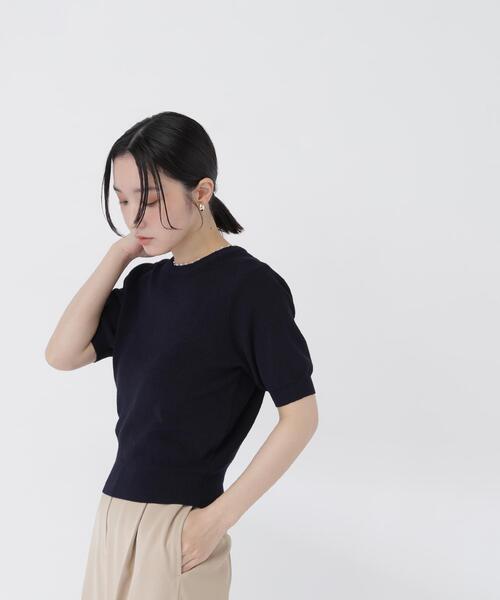 NATURAL BEAUTY BASIC(ナチュラルビューティーベーシック)の「パールネックプルオーバー(ニット/セーター・レディース・ネイビー/ピンク/ベージュ・フリ-)」の14枚目の写真