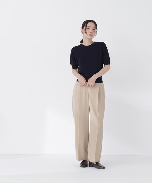 NATURAL BEAUTY BASIC(ナチュラルビューティーベーシック)の「パールネックプルオーバー(ニット/セーター・レディース・ネイビー/ピンク/ベージュ・フリ-)」の13枚目の写真