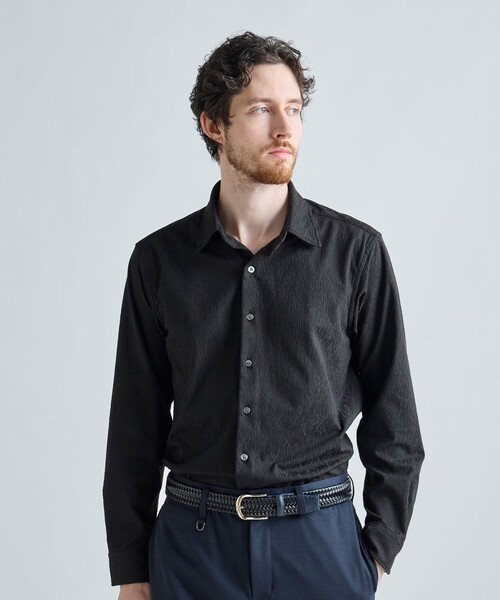 MEN'S BIGI(メンズビギ)の「トリコットジャージ ジャガードシャツ(シャツ/ブラウス・メンズ・ブルー/ブラック/ブラウン・03/04/02/01)」の10枚目の写真