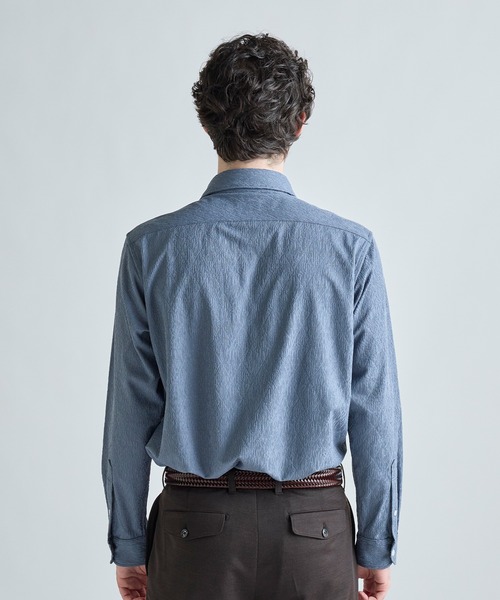 MEN'S BIGI(メンズビギ)の「トリコットジャージ ジャガードシャツ(シャツ/ブラウス・メンズ・ブルー/ブラック/ブラウン・03/04/02/01)」の20枚目の写真