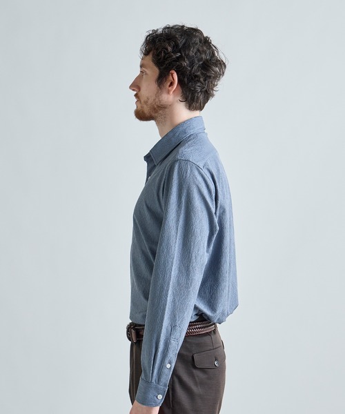 MEN'S BIGI(メンズビギ)の「トリコットジャージ ジャガードシャツ(シャツ/ブラウス・メンズ・ブルー/ブラック/ブラウン・03/04/02/01)」の19枚目の写真