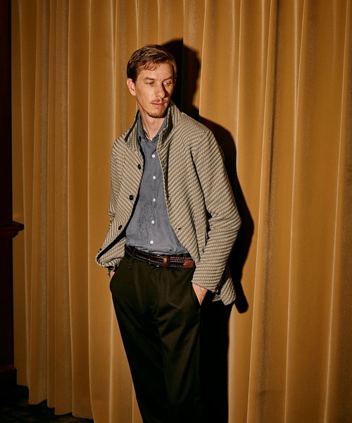 MEN'S BIGI(メンズビギ)の「トリコットジャージ ジャガードシャツ(シャツ/ブラウス・メンズ・ブルー/ブラック/ブラウン・03/04/02/01)」の4枚目の写真