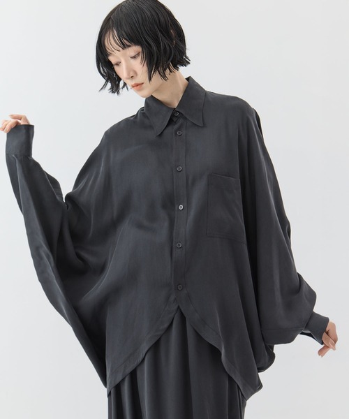 sulvam(サルバム)の「【sulvam/サルバム】《STUDIOUS別注》ドルマンシャツ(シャツ/ブラウス・レディース・ダークブラウン/ブラック・S)」の2枚目の写真