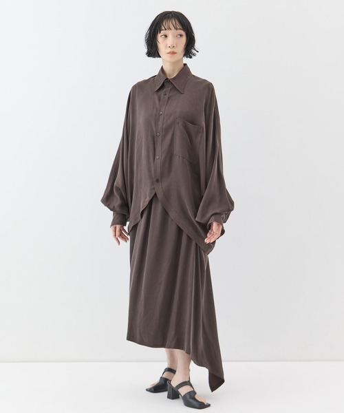 sulvam(サルバム)の「【sulvam/サルバム】《STUDIOUS別注》ドルマンシャツ(シャツ/ブラウス・レディース・ダークブラウン/ブラック・S)」の5枚目の写真