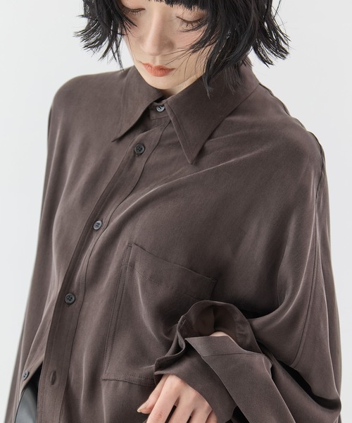 sulvam(サルバム)の「【sulvam/サルバム】《STUDIOUS別注》ドルマンシャツ(シャツ/ブラウス・レディース・ダークブラウン/ブラック・S)」の8枚目の写真
