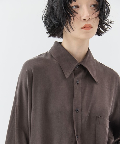 sulvam(サルバム)の「【sulvam/サルバム】《STUDIOUS別注》ドルマンシャツ(シャツ/ブラウス・レディース・ダークブラウン/ブラック・S)」の9枚目の写真