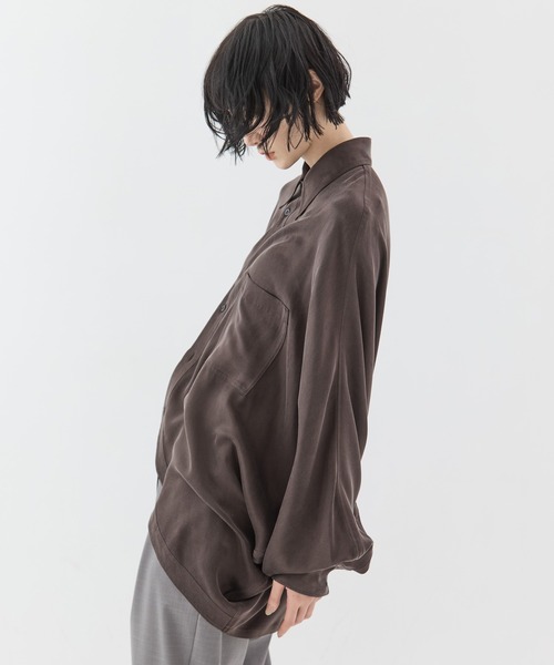 sulvam(サルバム)の「【sulvam/サルバム】《STUDIOUS別注》ドルマンシャツ(シャツ/ブラウス・レディース・ダークブラウン/ブラック・S)」の6枚目の写真