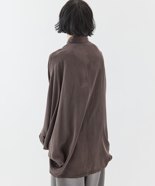 sulvam(サルバム)の「【sulvam/サルバム】《STUDIOUS別注》ドルマンシャツ(シャツ/ブラウス・レディース・ダークブラウン/ブラック・S)」の7枚目の写真
