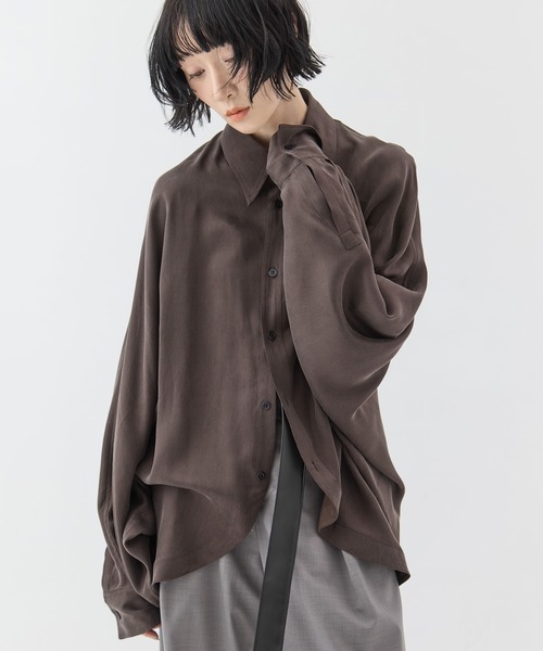 sulvam(サルバム)の「【sulvam/サルバム】《STUDIOUS別注》ドルマンシャツ(シャツ/ブラウス・レディース・ダークブラウン/ブラック・S)」の20枚目の写真