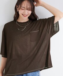 SHOO・LA・RUE | 【S-LL/洗濯機可/体型カバー】ゆるっとこなれる 大人のシアースラブTシャツ(Tシャツ/カットソー)