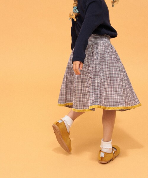 こども ビームス(コドモビームス)の「チェック プリーツ スカート 2026FW(90~140cm)通学スタイル 女の子 プリーツ加工 トレンド(スカート・キッズ・ホワイト系その他5/サックスブルー・90/140/130/120/110/100)」の3枚目の写真
