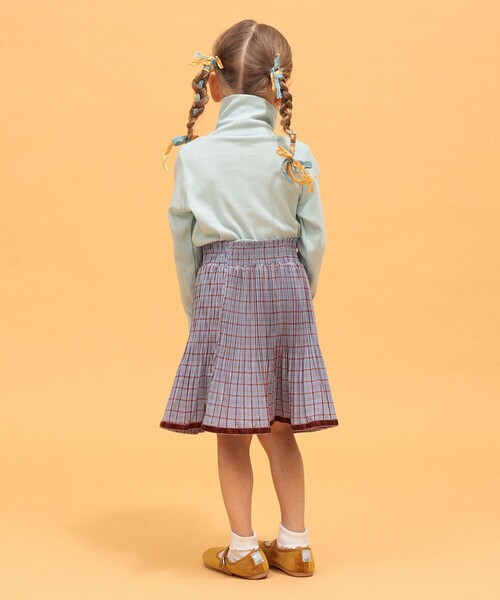 こども ビームス(コドモビームス)の「チェック プリーツ スカート 2026FW(90~140cm)通学スタイル 女の子 プリーツ加工 トレンド(スカート・キッズ・ホワイト系その他5/サックスブルー・90/140/130/120/110/100)」の11枚目の写真