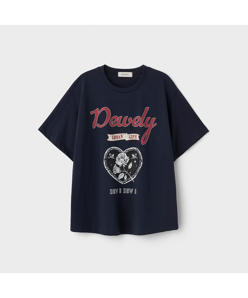 DEWEDEWE（デュイデュイ）の「デュイリーショートトップ（2カラー）（Tシャツ/カットソー・レディース・ネイビー/グレー・FREE）」の2枚目の写真