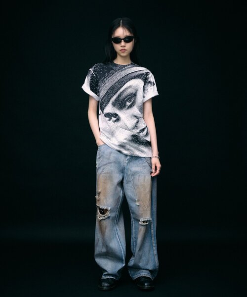 WHO'S WHO gallery(フーズフーギャラリー)の「VIDEO SHOP × PeterAnderson Facephoto TEE(Tシャツ/カットソー・レディース・ホワイト/ブラック系その他/ブラック・MEDIUM/SMALL)」の8枚目の写真