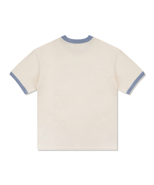 FABULOUS ARCHIVE(ファビュラスアーカイブ)の「ユニセックスオーバーサイズパピーサーフィンリンガー半袖Tシャツクリーム(FCE2TS401M)(Tシャツ/カットソー・レディース・クリーム・LARGE/MEDIUM/SMALL)」の2枚目の写真