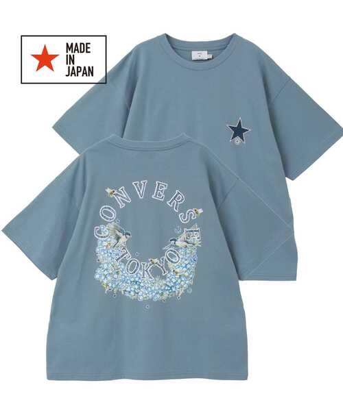CONVERSE TOKYO（コンバーストウキョウ）の「CIRCLE FLOWER LOGO TEE（Tシャツ/カットソー・レディース・サックスブルー/ホワイト/ブラック・MEDIUM/SMALL）」の3枚目の写真