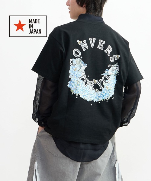 CONVERSE TOKYO（コンバーストウキョウ）の「CIRCLE FLOWER LOGO TEE（Tシャツ/カットソー・レディース・サックスブルー/ホワイト/ブラック・MEDIUM/SMALL）」の2枚目の写真
