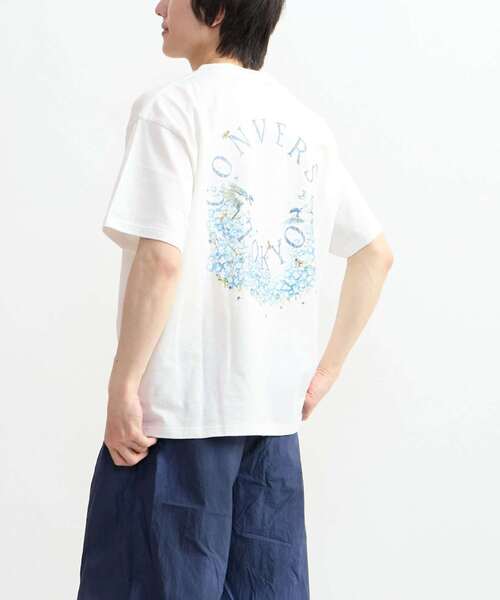 CONVERSE TOKYO（コンバーストウキョウ）の「CIRCLE FLOWER LOGO TEE（Tシャツ/カットソー・レディース・サックスブルー/ホワイト/ブラック・MEDIUM/SMALL）」の14枚目の写真