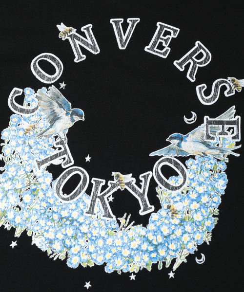 CONVERSE TOKYO（コンバーストウキョウ）の「CIRCLE FLOWER LOGO TEE（Tシャツ/カットソー・レディース・サックスブルー/ホワイト/ブラック・MEDIUM/SMALL）」の17枚目の写真