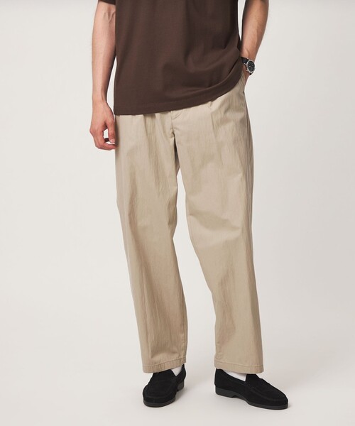 green label relaxing(グリーンレーベルリラクシング)の「コットン ナイロン ツイル GJ 1P ワイド パンツ W3(その他パンツ・メンズ・ダークブラウン/ベージュ/ネイビー・L/M/XL/S)」の2枚目の写真