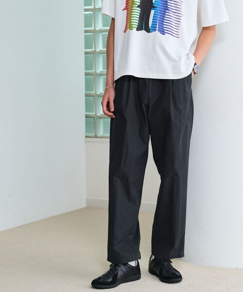 green label relaxing(グリーンレーベルリラクシング)の「コットン ナイロン ツイル GJ 1P ワイド パンツ W3(その他パンツ・メンズ・ダークブラウン/ベージュ/ネイビー・L/M/XL/S)」の3枚目の写真