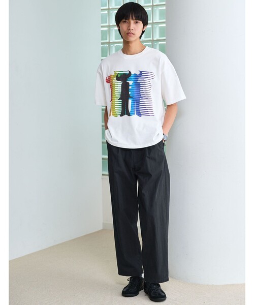 green label relaxing(グリーンレーベルリラクシング)の「コットン ナイロン ツイル GJ 1P ワイド パンツ W3(その他パンツ・メンズ・ダークブラウン/ベージュ/ネイビー・L/M/XL/S)」の5枚目の写真
