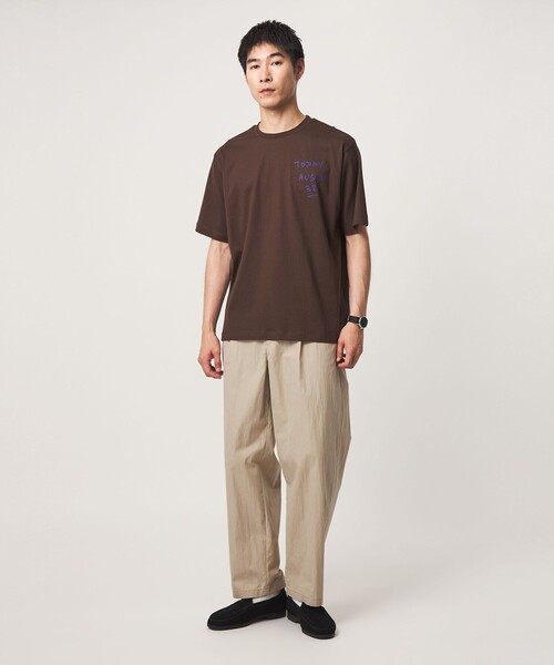 green label relaxing(グリーンレーベルリラクシング)の「コットン ナイロン ツイル GJ 1P ワイド パンツ W3(その他パンツ・メンズ・ダークブラウン/ベージュ/ネイビー・L/M/XL/S)」の6枚目の写真