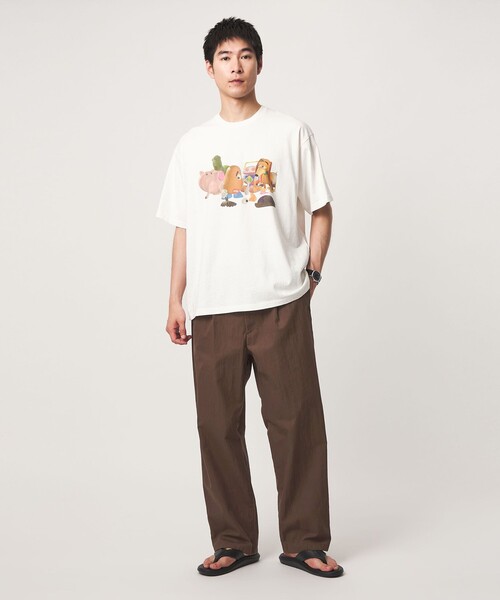 green label relaxing(グリーンレーベルリラクシング)の「コットン ナイロン ツイル GJ 1P ワイド パンツ W3(その他パンツ・メンズ・ダークブラウン/ベージュ/ネイビー・L/M/XL/S)」の7枚目の写真